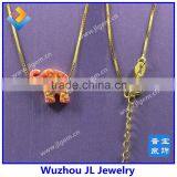 Synthetic Opal Elephant Gem Stone With 18K Gold Plated 925 Silver Necklace thumbnail-6