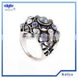 Amethyst Blue Fire Opal Ring Fashion Jewelry thumbnail-1