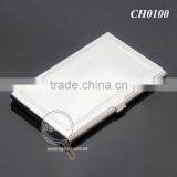 High Quality Pocket Business Card Holder Stainless Steel Plated Silver Concavity Metal Blank Card Case thumbnail-2