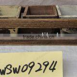 Natural Shabby Chic Wood Flower Planter With Three Planters thumbnail-1