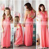 2015 Factory Made Long Sleeve Mom Love me Fashion Design of Baby Girls Long Dress and Mother and Children Maxi Dress thumbnail-4