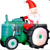 2012 hot christmas inflatable,santa claus on the tractor decoration