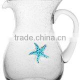 Hand Blown Glass Pitcher With Sea Star thumbnail-2
