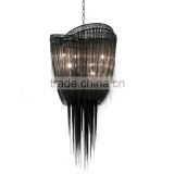 Chrome aluminum chain chandelier modern style for construction project