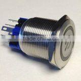 Ring Illuminated Self-locking Waterproof Push Button Switch L22(Dia.22mm) With Power Symbol thumbnail-2