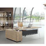 T Shape Melamine Laminated Luxury Open Space Market Wood and Steel Office Manager Desk thumbnail-4