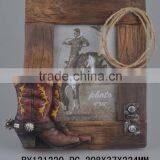 Cowboy Cross Necklace Photo Frame Polyresin Home Decor thumbnail-3