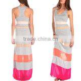 Colorblock Tank Long Beach Maxi Dress L1465 thumbnail-1