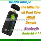 UG007 Mini Android TV Box Android 4.1 Bluetooth RK3066 Dual Core 1G RAM HDMI TF 8GB