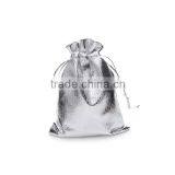 9*12cm In Stock Silver Golden Metallic Organza Pouch for Wedding Favor
