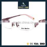 Fashion Design Metal Half-Rim Glasses Frame Women Hollow Pink/Gunmental/Silver/Bronze/Black Frame SM4022 thumbnail-1