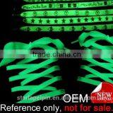 custom printed logo funky flat elastic luminescent glowing shoelace