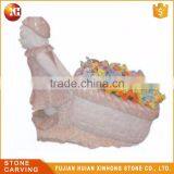 Good Quality Flower Design Garden Shy Girl Stone Statue thumbnail-1