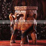 Thailand Style Wood Carved Elephant Chair, Elephant Shape Design Handcarved Little Chair (BF01-X1162) thumbnail-3