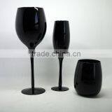Solid Black Glass Wine Cup Champagne Flutes Party Cup for Home Wedding thumbnail-1