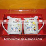High Quality Hotel White Porcelain Coffee Cups/hello Kitty Mug With PP Spoon thumbnail-4