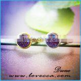 Natural Druzy Gemstone Cluster 925 Sterling Handmade Silver 8mm Ring thumbnail-1