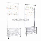 Metal Coat Shoes Storage Shelf Stand Hats Hanger Hook Clothes Rack thumbnail-1