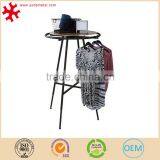 Multifunctional Retail Clothes Store Round Wood Table Display Rack