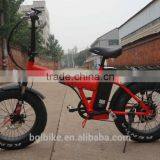 2017 High Quality Electric Folding Fat Tire Bicycle Beach Cruiser Ebike With Suspension Seatpost thumbnail-2