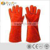 35cm Red Cowhide Leather Welding Gloves thumbnail-1