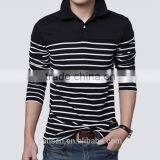 Stripe Long Sleeve Polo Shirt for Men Casual Men's Polo Shirts Full Sleeves Shirt Wholesale thumbnail-3