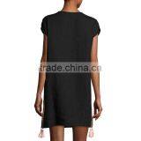 Women Summer Embroidery Dress 2017 Cap Sleeve Linen Flare Dress HSD9995 thumbnail-3