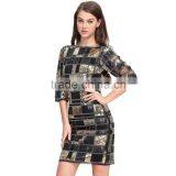 Open Back Club Lady Western Sexy Night Gold Sequin Dress Woman thumbnail-5