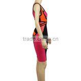High Quality New Arrival Pink And Black Backless Bandage Dress Evening Party Bodycon Dress thumbnail-2