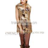 CX-G-B-179B Fox Fur Collar Hand Knitting Real Comfort Rabbit Fur Clothing thumbnail-2