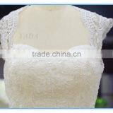 Latest Elegant V-neck Backless Lace Embroidery Mullet Wedding Dress Bridal thumbnail-5