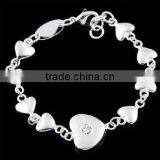 Fashion Silver Heart Link Bracelet Jewelry, High Quality Heart Charm Jewelry, Valentine Jewelry thumbnail-1