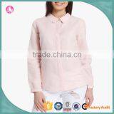 Women Blouse Shirt Model Woman Fashion Pink Linen Shirt thumbnail-1