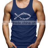 China Printing Cotton Custom Gym Wholesale Mens Singlet thumbnail-2