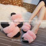 2017 Woman Rabbit Fur Slippers Fashion Casual Sandals Comfortable Lady Shoes Real Fur-10 thumbnail-6
