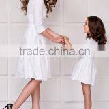 Highe Quality Mother Daughter Matching Dress White Occasion Dresses For Mommy And Me thumbnail-3