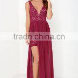 Make Way for Wonderful Berry Red Lace Maxi Dress thumbnail-1