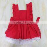 XF-175 Wholesale Kids Cotton New Design Fashion Baby Girls Dress Red Dress thumbnail-2