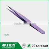 Beauty Field Eyelash Extension Tweezers With Sharp Straight/curved Point China Factory SC-10 thumbnail-1