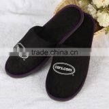 black five star hotel terry cloth slipper