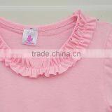 Hot Sale Pure Pink Ruffle Baby Winter Flower Romper Boutique Outfits Long Sleeve Fall Soft Baby Cotton Romper Wholesale thumbnail-2