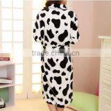 Chinese Autumn and Winter Milk Cow Print Coral Fleece Lovers Bathrobe thumbnail-1