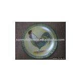 Ceramic Hand Painted Round Rooster Plate thumbnail-1