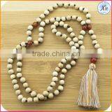 XP-PN-1475 Yiwu Wholesale Wood Mala Beads Necklace Wooden Beads Tassel Necklace thumbnail-1