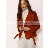 Latest Brown Long Sleeve Flight Lapel Jacket thumbnail-3