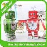 Steel Robot Small Alarm Clock Metal Deformation Creative Clock Eyes Shine thumbnail-1
