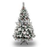 Snow Flocked White Christmas Tree With Red Pinecone Xmas Tree Fake Christmas Tree thumbnail-1