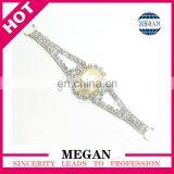 Sliver Rhinestone Connector With Big Pearl for Bikini&crystal Headband Connector thumbnail-1