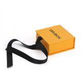 Cheap Hot Stamping Recyclable Custom Logo Luxury Yellow Cardboard Paper Ring Jewelry Box With Ribbon thumbnail-4