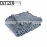 China Gold Supplier Warm Soft Plain Patchwork Suede Fleece Blanket With Sherpa Back Throw Custom Printed Sherpa Blankets thumbnail-2